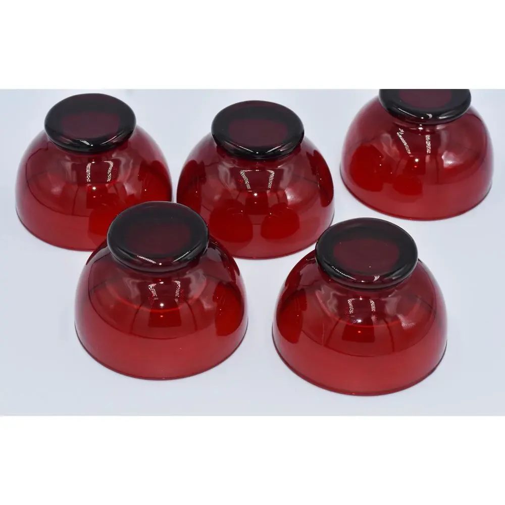 Low Sherbet Baltic Royal Ruby by ANCHOR HOCKING 5pc Set